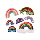 Applique Iron Rainbow Applique Patch Custom Iron On Fabric Star Clothing High Quality Embroidery Patches