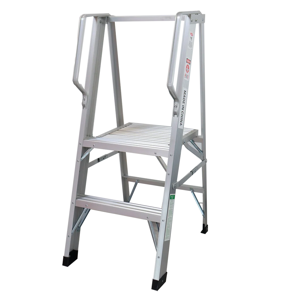 2 step ladder with high handrail