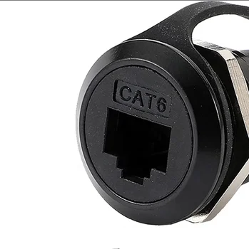 Cat6 to PCB Panel Mount Coupler GIET CAT6 Pass Through Connector Female to Female Bulkhead Extension Adapter with Water/Dustcap