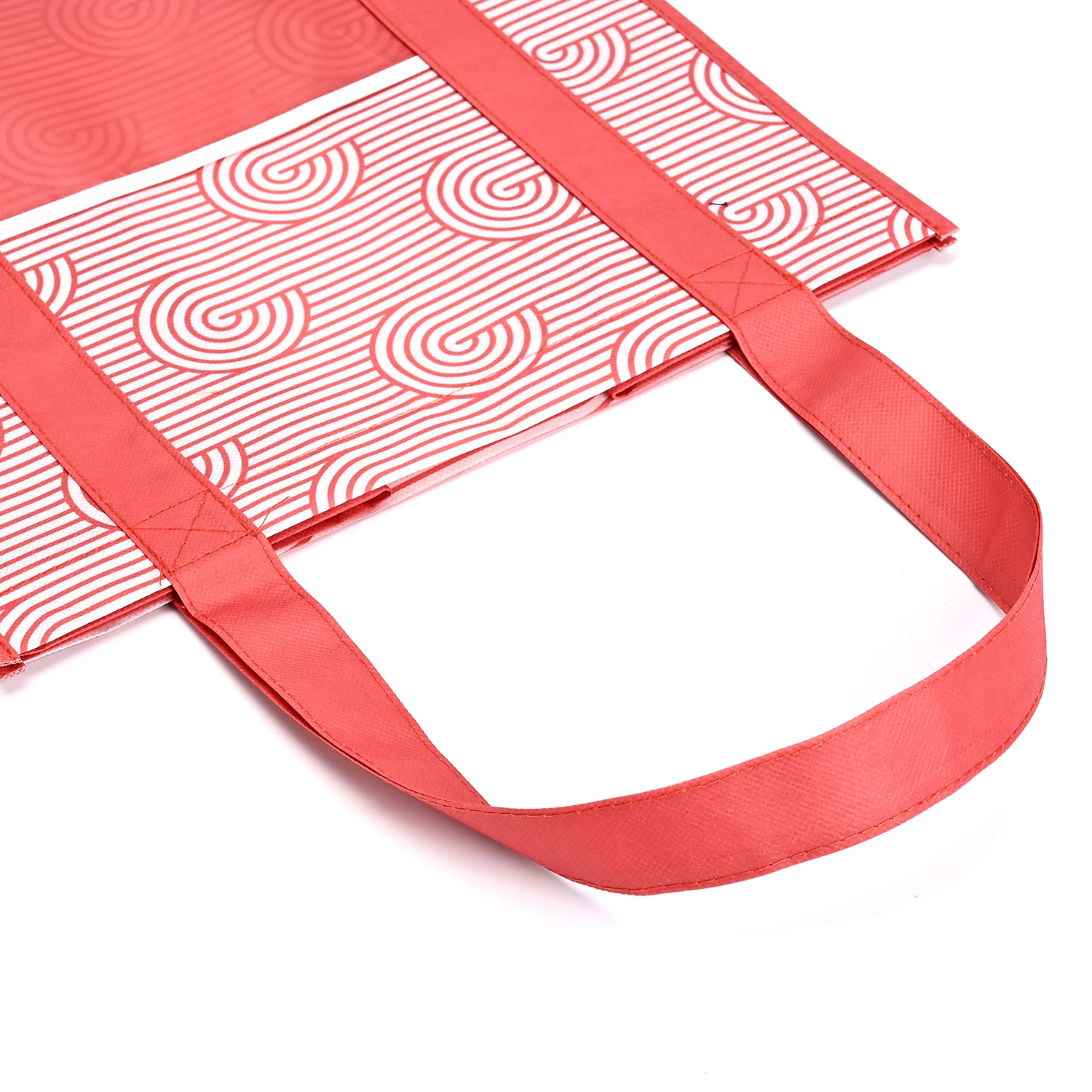 Medium-Sized Eco-Friendly Reusable RPET Fabric Non-Woven Grocery Tote Bags Convenient Shopping with Cartoon Logo Printed factory