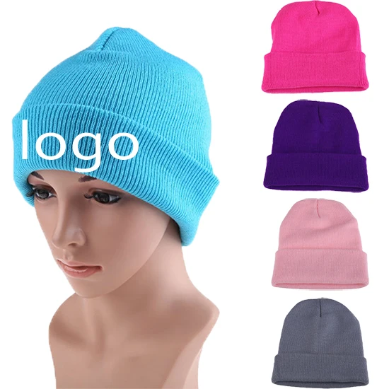 Wholesale Custom Embroidery Logo Knitted Winter Hats Graphic Unisex Jacquard Beanie