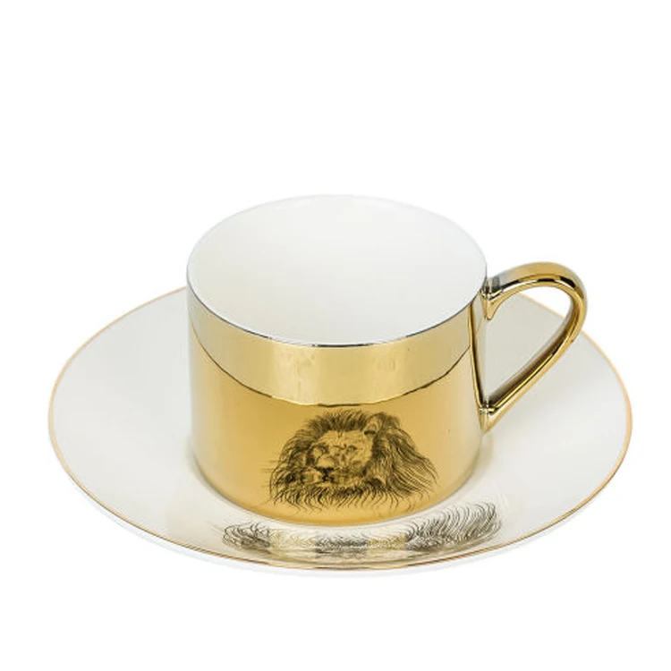 custom milk cup deer design golden tea coffee newest ceramic mug