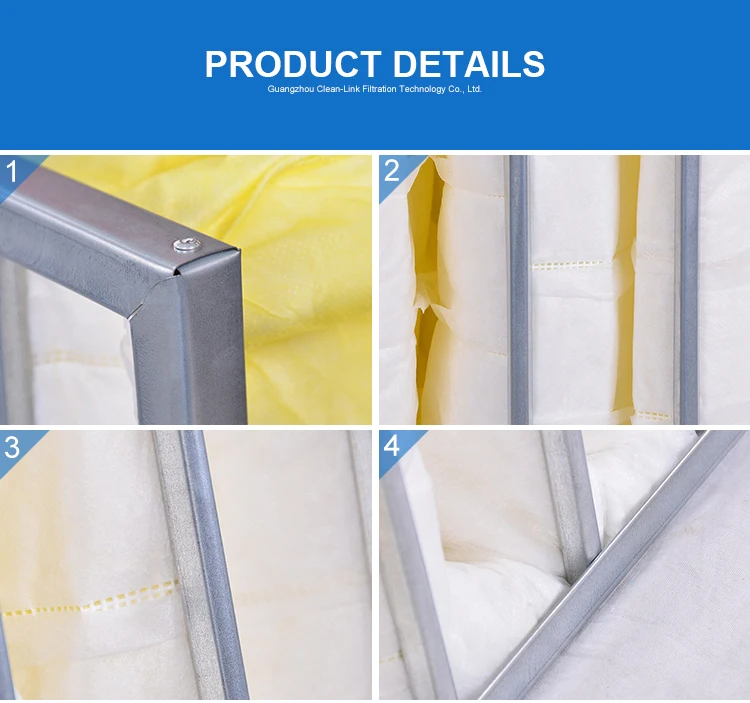 Factory Customized Medium-Effect Bag Filter Air Purifier Filter Element F7 F8 Pocket Filter Industrial Air Filter for HVAC manufacture
