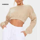 100 MGOO Hot Selling OEM Custom Logo 100 Cotton Women's Blank Cropped Top Hoodies