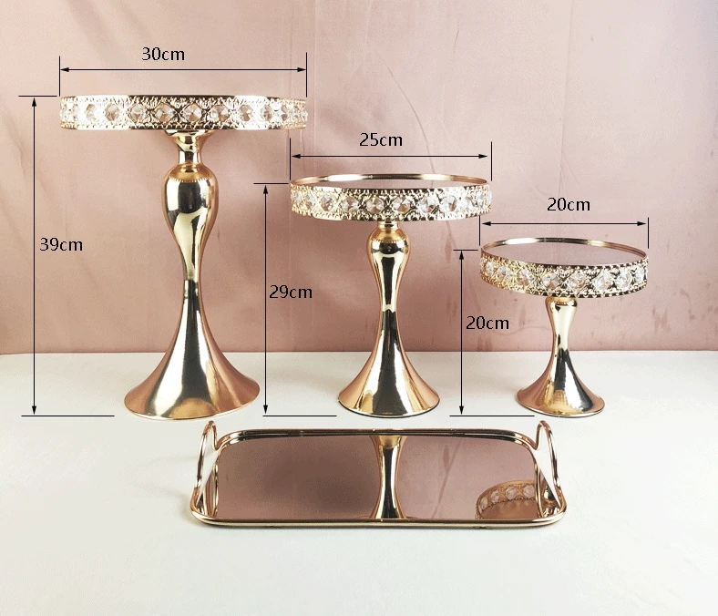 Hot sale  Luxury Gold Metal Cake Stands Home Decor Cake Tools Cake Display Tray Wedding party Cupcake Display dessert stand