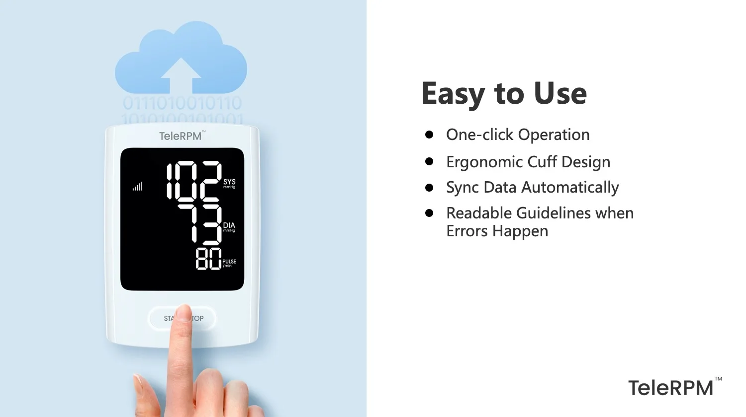 Telehealth Household Medical Remote Monitoring Blood Pressure Meter