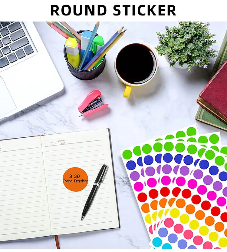 Custom Round Colored Coding Labels-Self-Adhesive Vinyl Scratch-Off Stickers with Laminated Finish for Grocery & Supermarket Use supplier