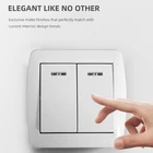 Electric Switch New Design EU Standard Electric Power 2 Gang Wall Push Button Switch