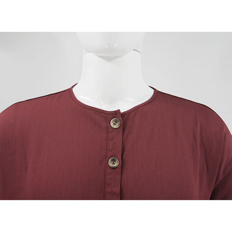 Custom Men's Long Sleeve Arabic Thobe Designed Casual Muslim Kaftan with Pockets for Middle East supplier