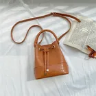 Bags Bag Crocodile Pattern Winter Women Hand Bags Vegan Leather Bucket Bag With Handle And Long Strap