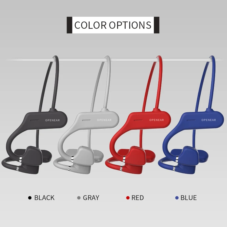 Bone Conduction Neckband Headphones Blue Tooth 5.0 Wireless Headset Sweatproof Waterproof Sport Earphones Earbuds