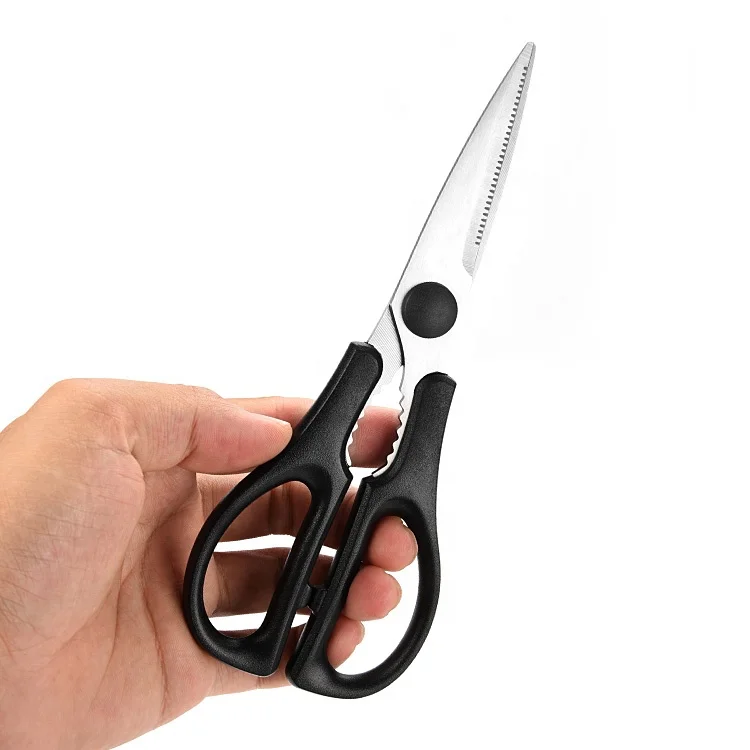 8 Inch 3Cr13 Stainless Steel with Black ABS Handle Kitchen Scissors Multi-functional Kitchen Shears