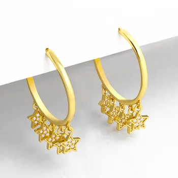 Korean star tassel earrings 2022 new trendy simple C-shaped earrings street shooting net red earrings female