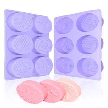 BPA Free Handmade Soap Mold 3D Bee Honeycomb Soaps Chocolate Jelly Cake Making Molds Silicone Soap Molds