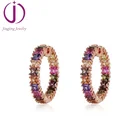 Hoop Zirconia Ready To Ship Earring 925 Sterling Silver Hoop Earrings With Colorful Zirconia