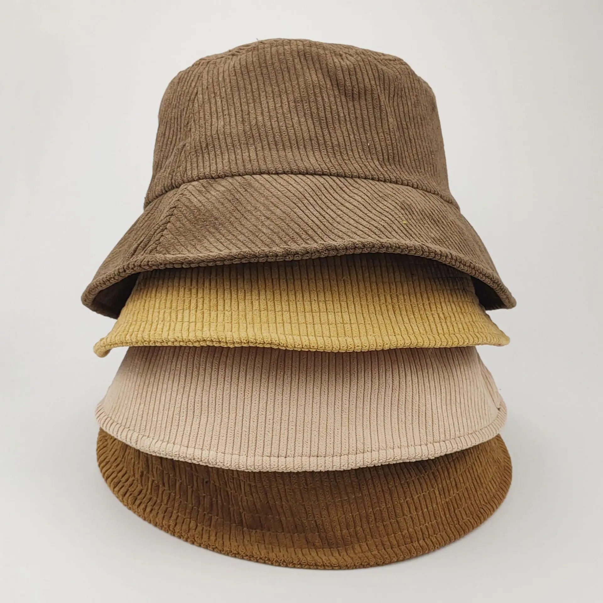 Supply Silk Screen Printed Solid Color Corduroy Fisherman Hat for