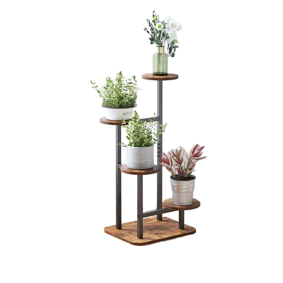 Metal Flower Stand Wooden Flower Pot Stand Wedding Centerpieces Decoration Flower Display Rack