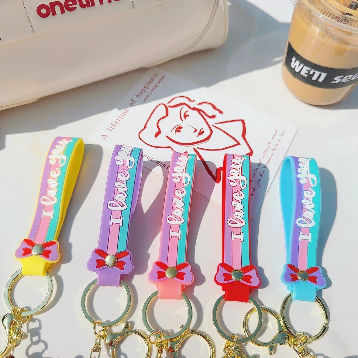 2024 New Cute Llaveros Key Chain Cartoon Dessert Sanrio Doll HelloKitty Car Key Ring Sanrio Pvc Kuromi plastic key chains