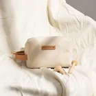 Pouch Custom Recycled Cotton Travel Pouch Women Cosmetic Bag With Handle