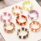 Rings Women Ring Rings 2021 New Colorful Transparent Resin Rings Jewelry Women Fasion Couple Ring