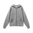 New Coat 2021 New Retro High Street Double Zip Up Hoodie Custom Oversized Hoodie Washed Coat Hoodie Set