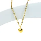 Gold Necklace Heart Romantic Heart-shaped Minimalist Jewelry 18k Italian Gold Jewelry Classic Party Pendant Necklace