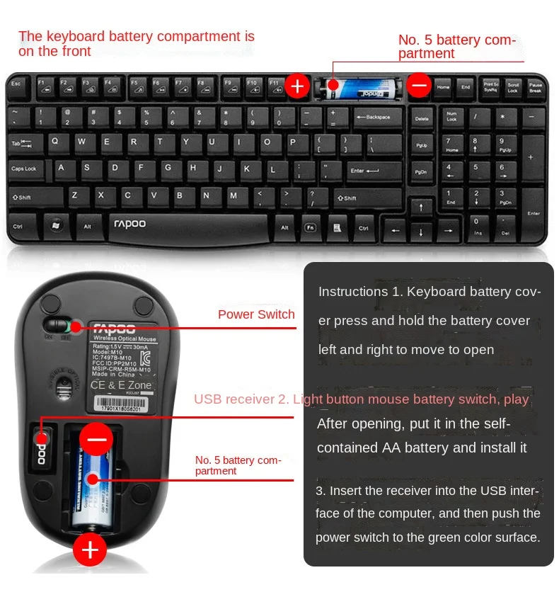 Wholesale Rapoo X1800s Wireless Keyboard And Mouse Combo Computer Home