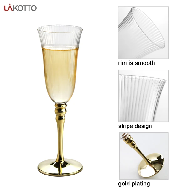 Wholesale 200ml Romantic Vintage Goblet Glass Soda-Lime Glass Ornate Trendy Golden