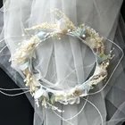 Hair Flower Wedding Yiwu Manufacturer Competitive Price Hair Floral Dried Gypsophia Flower Crown Wedding Veil