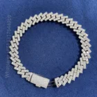 Bracelet Silver 8mm/10mm/13mm Cuban Bracelet Hip Hop 925 Sterling Silver Moissanite Iced Out Bracelet