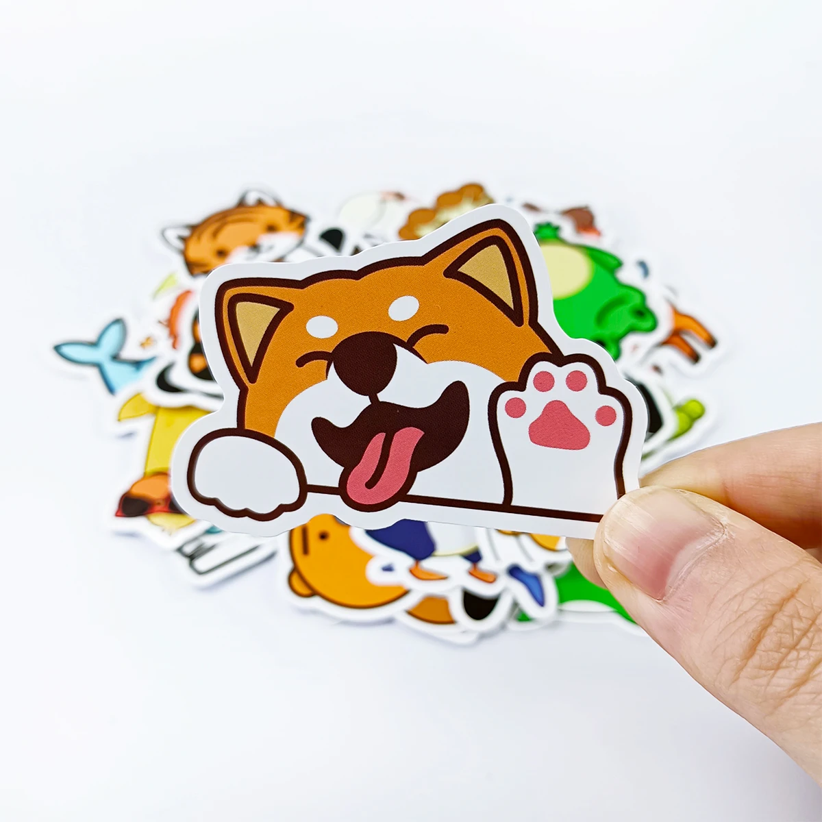 Custom Sticker Vinyl Die Cut Stickers Mockup Logo Cute Shiba for Laptop Water Bottle Printing Anime Self Adhesive Waterproof