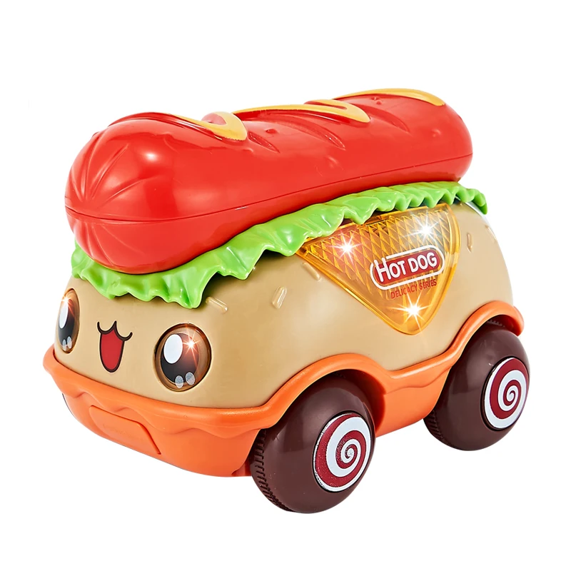 Pretend play educational assembly pullback hot dog car toys for children