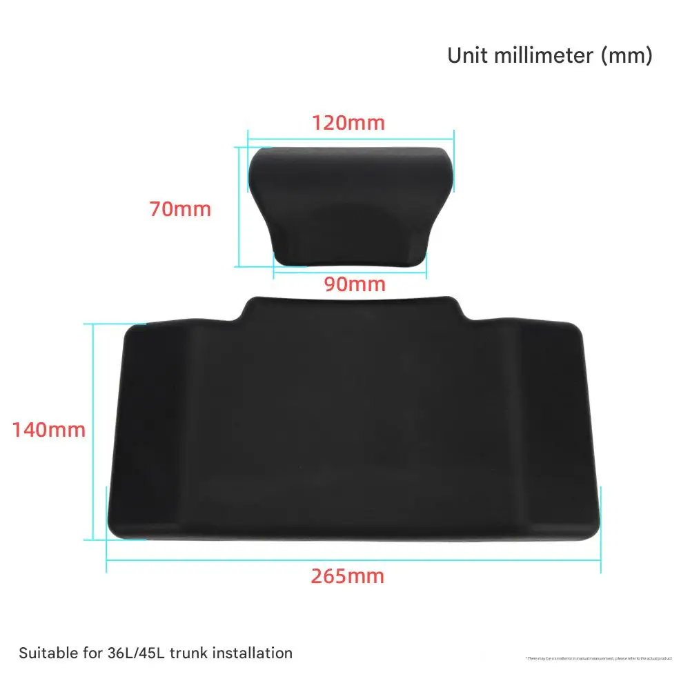 28L/36L/45L/55L/65L/80L PU Foamed Aluminum Alloy Motorcycle Tail Box Backrest Pad Black & Silver Various Sizes