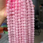 Stone Pink Beads Stone Natural Quartz Stone Rose Quartz Pink Crystal Beads For Jewelry Making