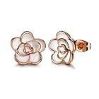 Gold Rose Stud Earrings Earrings Earrings Women Gold Plated Black Rose Flower Stud Earrings For Women