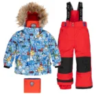 Windproof Ski Jacket Girls And Boys 2 Pieces Outdoor Snow Suit Thick Waterproof Windproof Ski Jacket And Pants