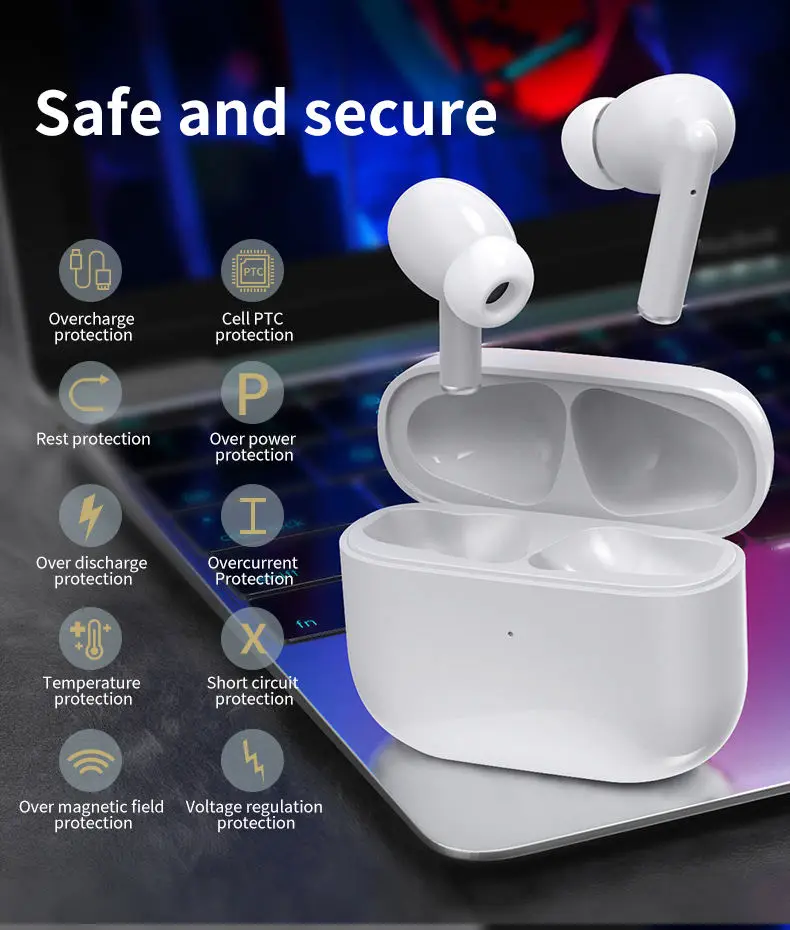 2023 New in-ear pods Air Plus 2nd Generation with ANC Noise Cancelling Wireless Headphone Air Pro gen 2 3 TWS Earphone