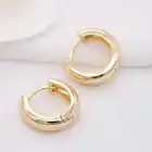 Hoop Designer Hoop Earring Wholesale Simple Round Design 14K Gold Plated Thick Initial Hoop Earrings Huggie Earrings