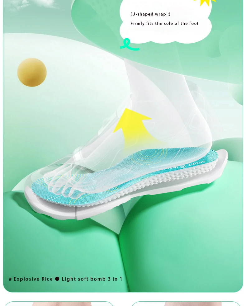 Perfect Hardness PU Sport Insole Popcorn Gel Soft Elastic Air Cushion Shockproof Breathable Arch Support Soft Light Shoe Inserts Perfect Hardness PU Sport Insole Popcorn Gel Soft Elastic Air Cushion Shockproof Breathable Arch Support Soft Light Shoe Inserts