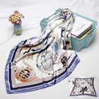 Square Fashion Printed Satin Rayon Square Scarf Shawl 90*90cm Square Custom Scarf Shawl Women