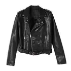 Leather Jacket Women PU Faux Crop Leather Jacket Women Black 2020