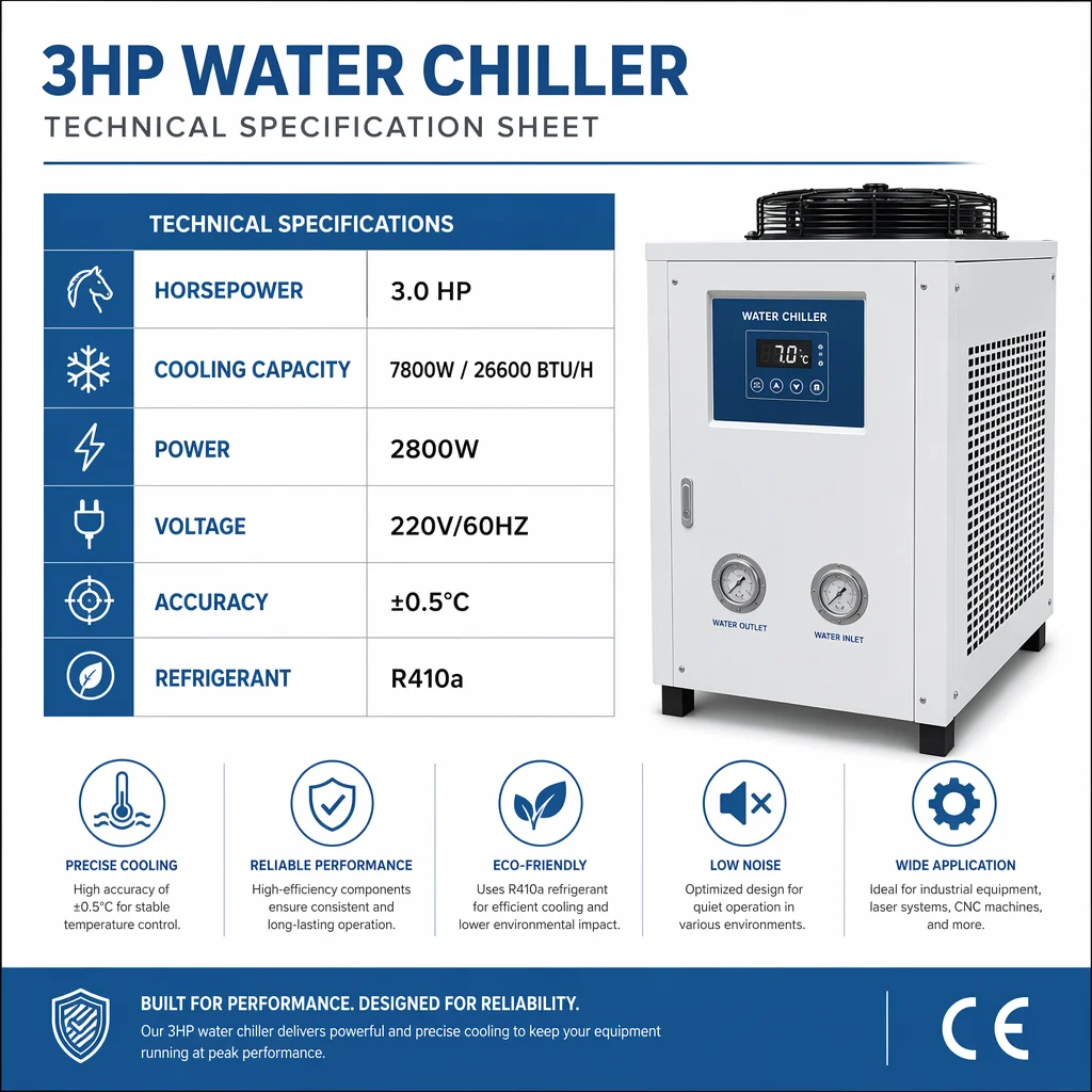Water Chiller, 3HP, Titanium - detail 14