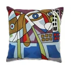 Cut Cushion Custom Design Good Quality Cut Art Cat Embroidery Cartoon Cushion Cover Abstract Hold Pillow Case