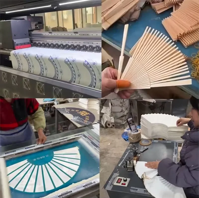 Private Label Custom Big Plastic Fan Sublimation Bamboo Wood Plastic Big Fans for Sublimation 13 Inches Bamboo Hand Fan manufacture