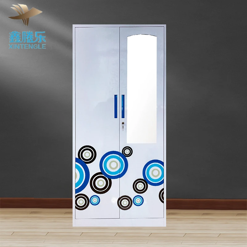 2 door clothing steel armable hanger cupboards almari cabinet locker mueble de ropa bedroom wardrobe for clothes