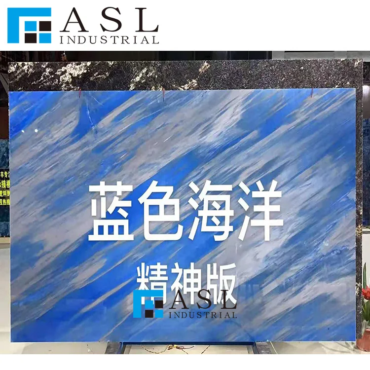 Factory Direct Blue Marble Lobby Floor Blue Marine Background Wall Special Fashion Blue