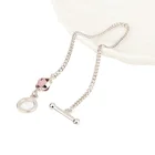 Silver Bracelets Pulsera Toggle Chain Ot Buckle Silver Bangles Stainless Steel Custom Bracelets For Women