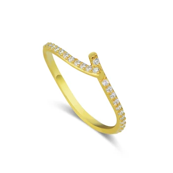 Minimalist Design Hand Polishing Zirconium Diamond Engagement Rings Women Simple Jewelry Wholesale Price