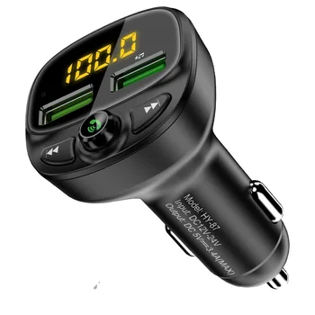 FLOVEME Free Shipping Dual Ports USB Charger TF card U Disk FM MP3 Player Car Charger For Mobile Phone