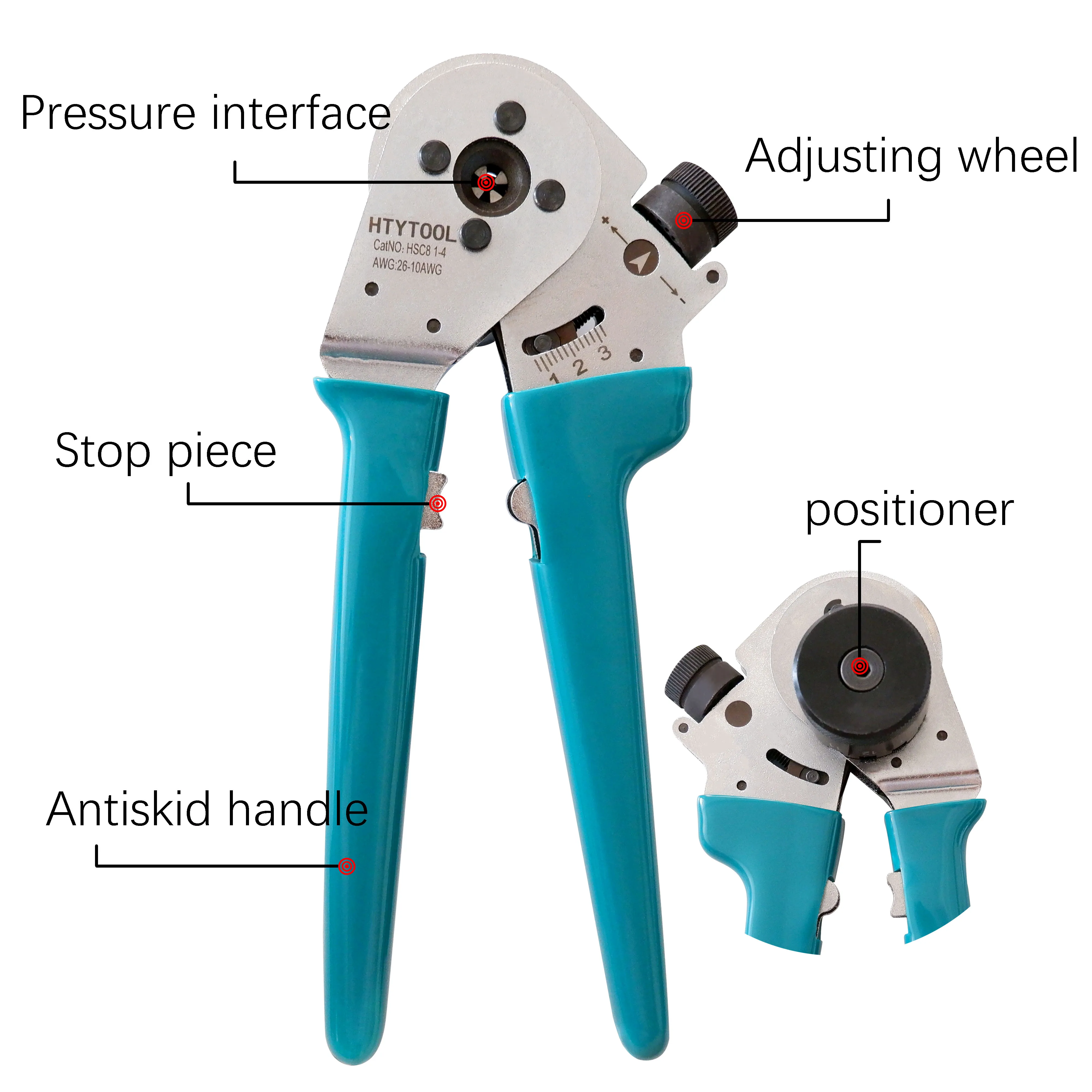 Closed Barrel Crimper Solid Contacts Crimping Tool Wire Work With